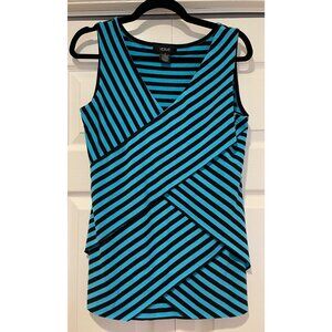Verve Womens Striped Crisscross Tank Top Size M Y2K Stretchy Twee Basic Layer